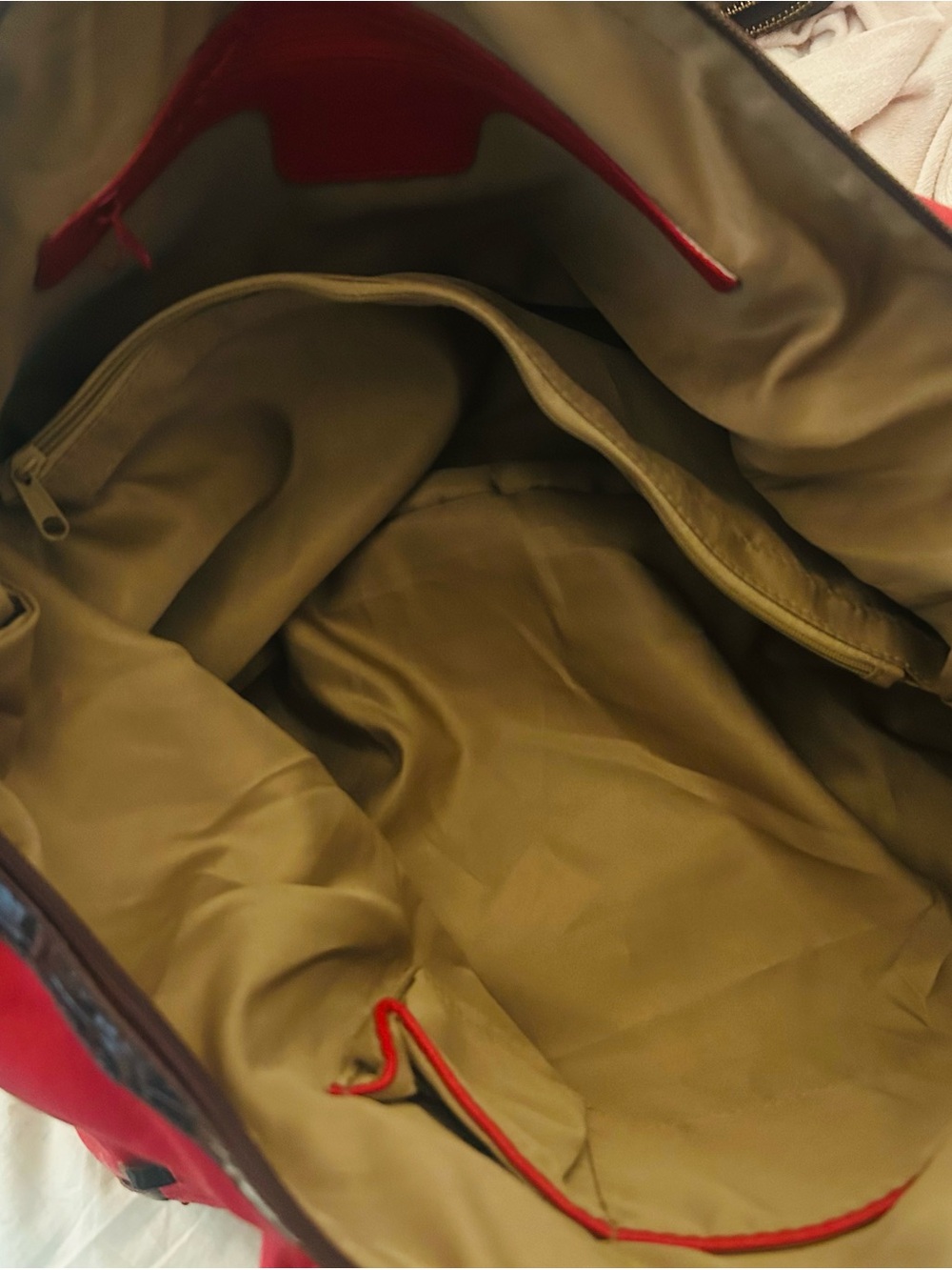 Michael Kors Red Leather Satchel with Black Logo Wallet - Picture 2 of 3